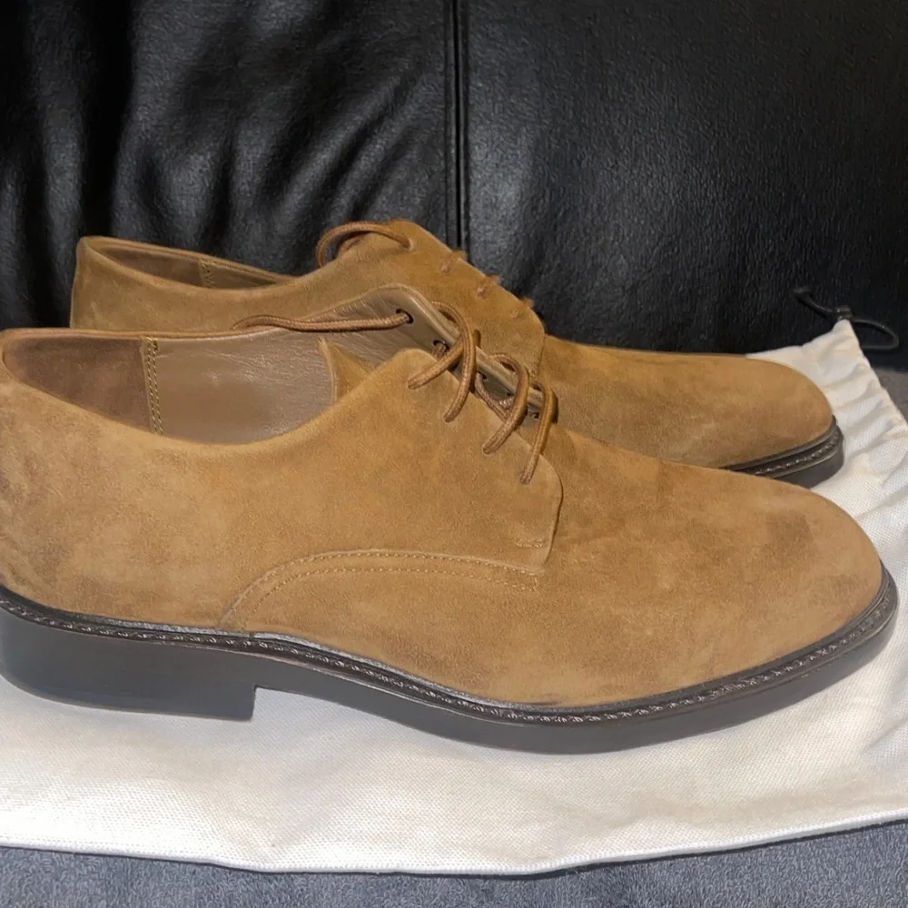 VINCE Men’s Davies Plain Toe Derby Tan Suede Oxfords Suede Size 9.5 US NWOB